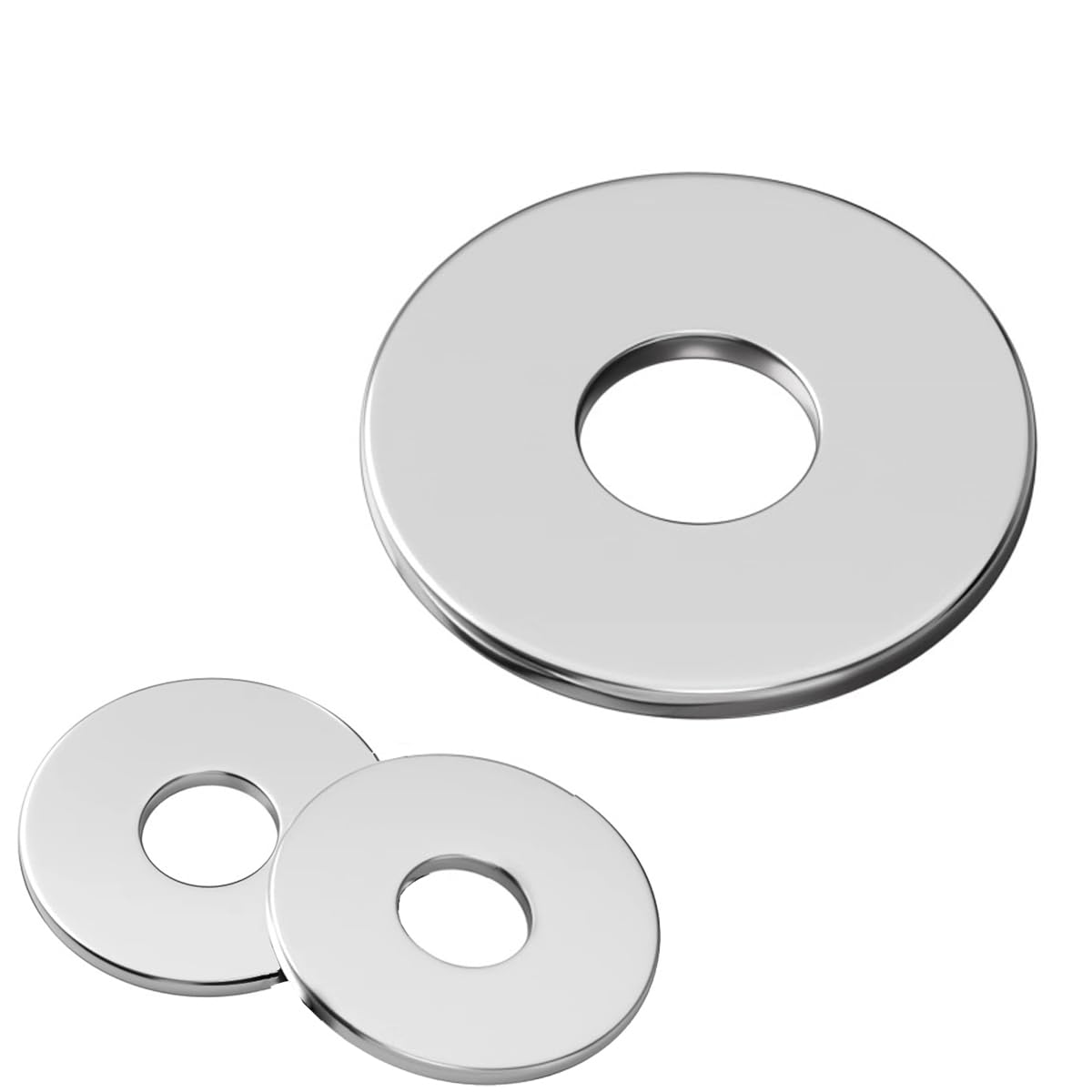 50Pcs M8 Flat Washers,304 Stainless Steel Metal Washers,M8 x 10mm OD,1.5mm Thick Washer for Screws and Bolts Fasteners