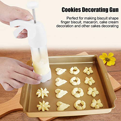 Stainless Steel Cookie Press Kit, Handle Simple Cookie Biscuit Makers Cake Making Decorating Set