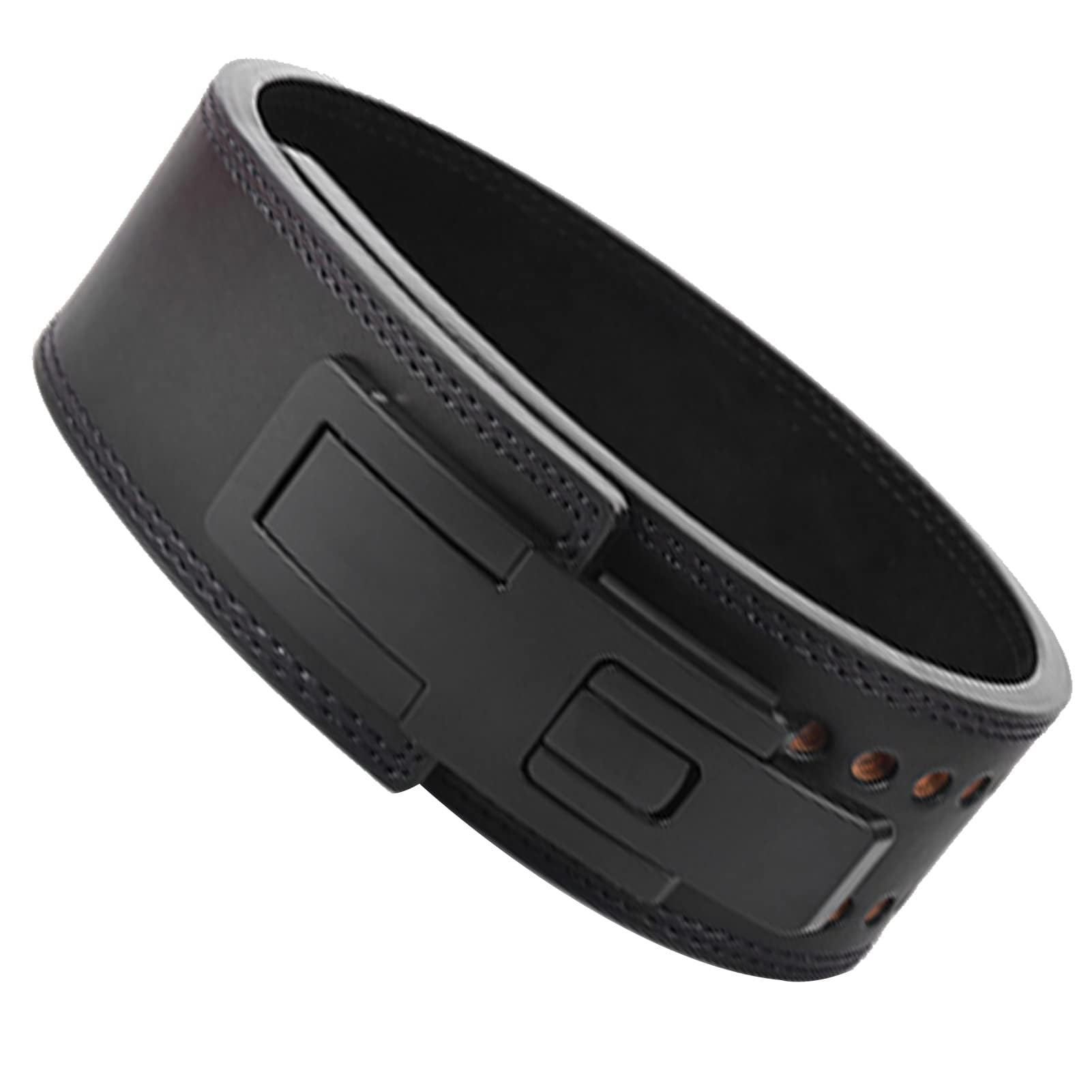 OQHAIR Weightlifting Adjustable Lever Belt 13MM Men's Squat Deadlift Leather Waist Support Power Weightlifting Lever Buckle Fitness Accessories (M: 80-95cm(31.49-37.4inch), Black)