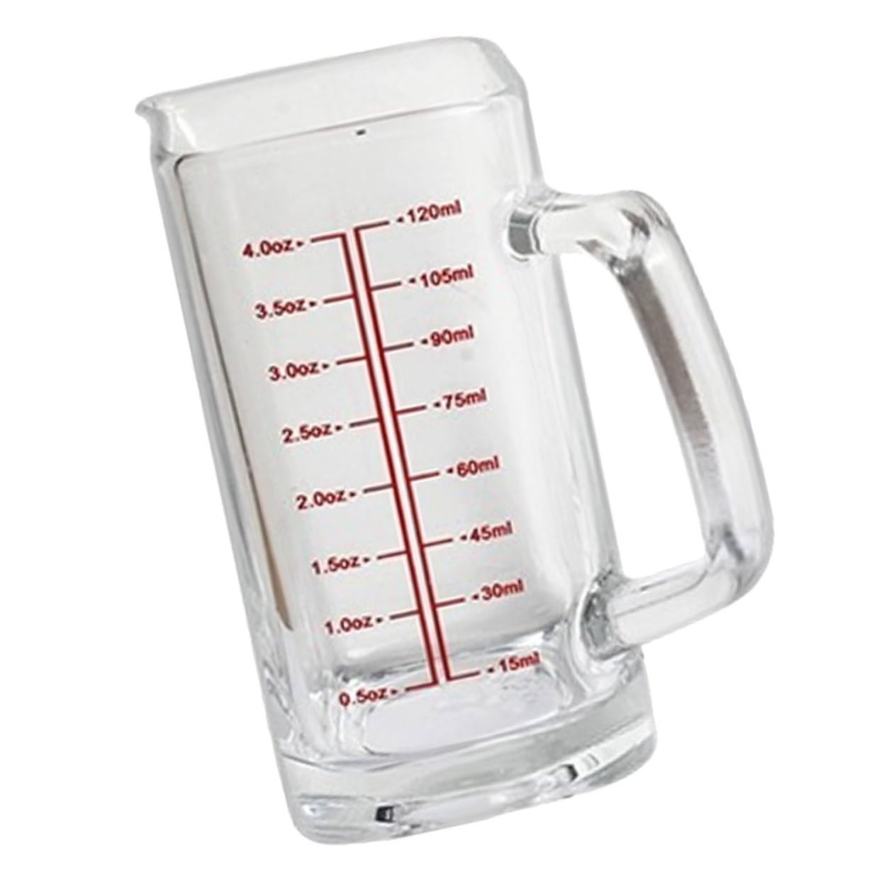 TOPBATHY 4 Piezas Vaso de medida cuadrado de 120 ml con mango de vidrio de jarra de agua dispensador de bebidas con grifo vasos cafe coffee cup jarra de medición