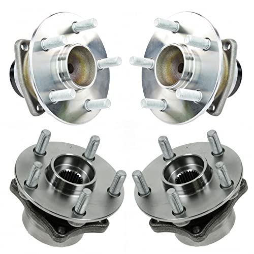Image of TRQ 2 Piece Front Rear Wheel Bearing & Hub Assembly Set Compatible with 2004-2009 Toyota Prius