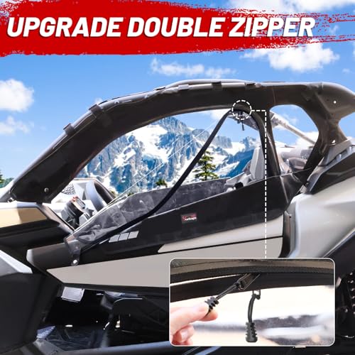 Starknightmt ABG245-UTV@#AMZ-SK X3 Soft Cab Enclosure Upper Door Set Kit Compatible With Can Am Maverick X3 2-Seater Models 2017-2024 | Utv Soft Cab Doors Top Enclosure Work With Roof Windshield Mirror thumb #4