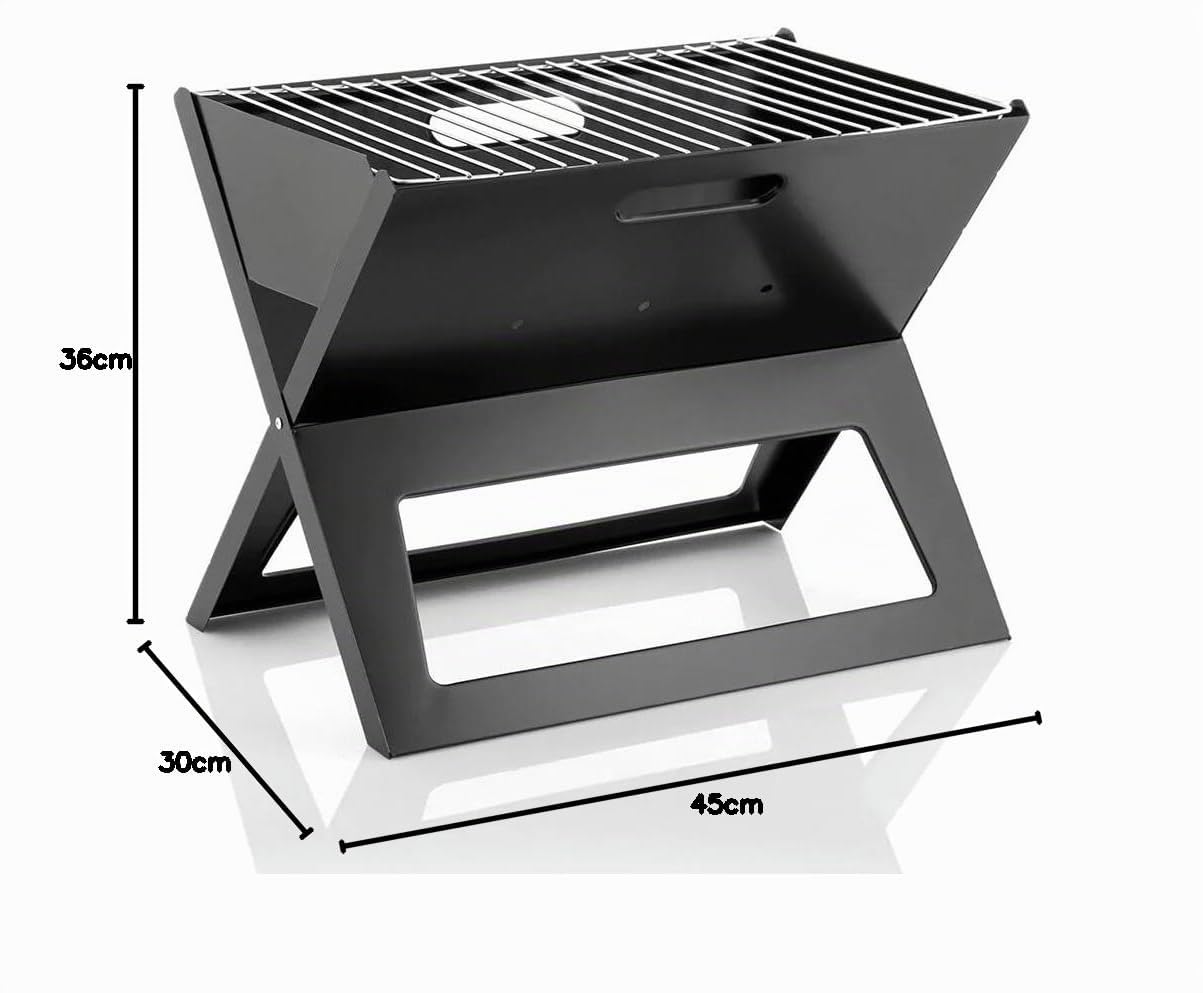 InnovaGoods® Barbecue portatile pieghevole per carbonella Foldyq, cucina i tuoi alimenti in modo tradizionale e salutare, materiale in acciaio, ideale per la casa e il giardino.