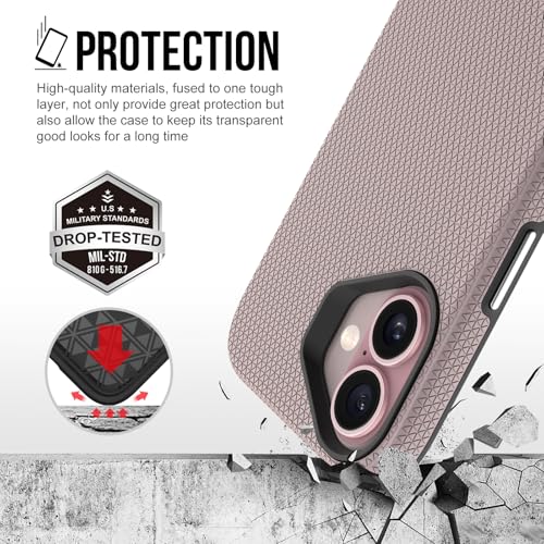 Image of NOXO Ultra-Hybrid Triangle Back Case Cover for iPhone 17, | Shockproof Design | Camera Protection | Soft TPU & Rugged PC | Bumper Case Cover for iPhone 17, (Aureate Pink)