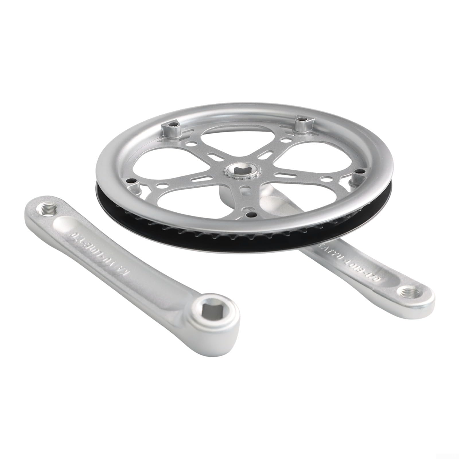 Oniissy Klapprad-Kurbelgarnitur, 52 Zähne, Fahrrad-Kurbelgarnitur, 170 mm Kurbelarme, 170 mm Vierkantloch-Kurbel mit Schutzscheibe, für Faltrad, 