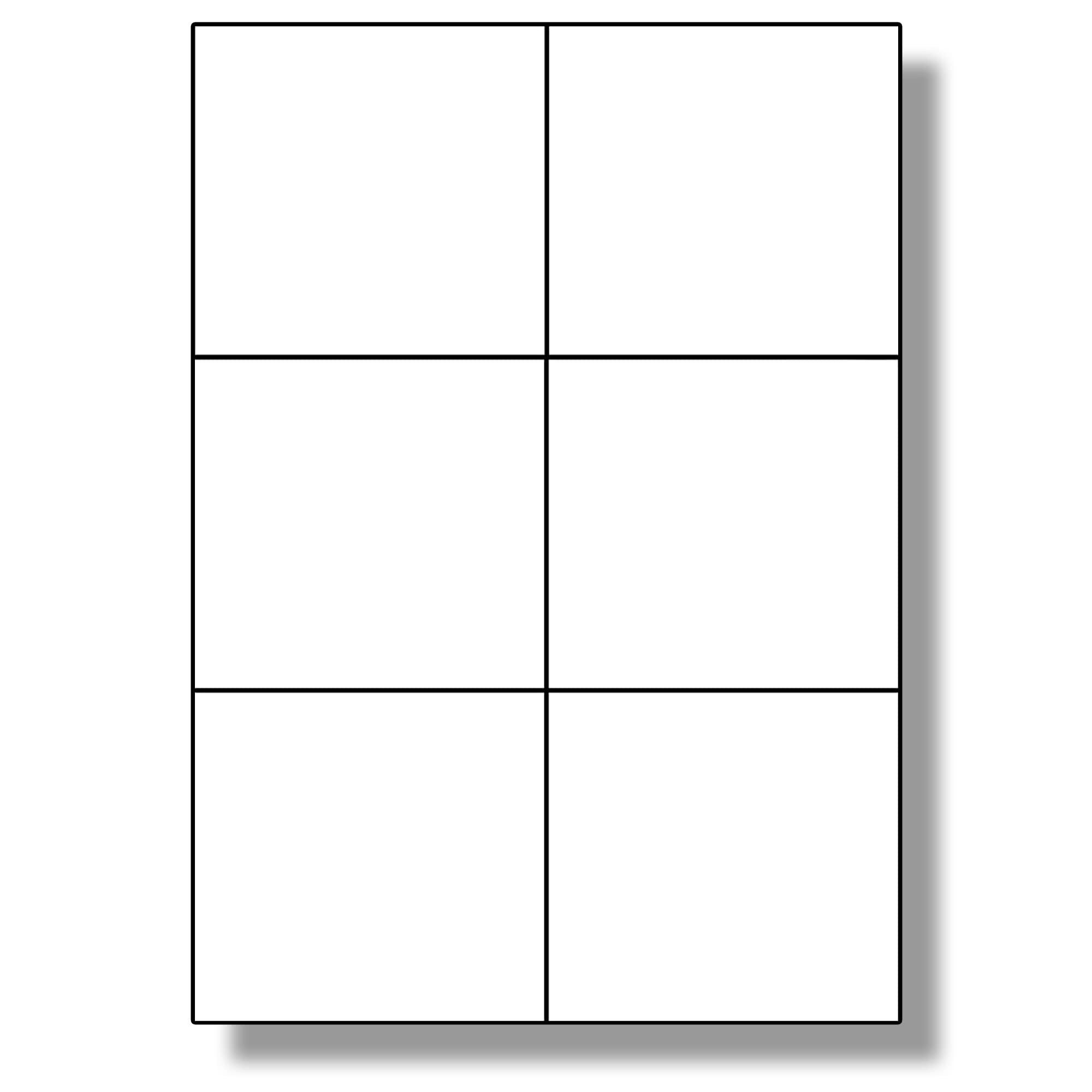 Label Planet® 6 Per Sheet, 250 Sheets (1500 Labels). Plain White A4 Matt White Labels, Square Cut Corners 105 x 99mm LP6/105