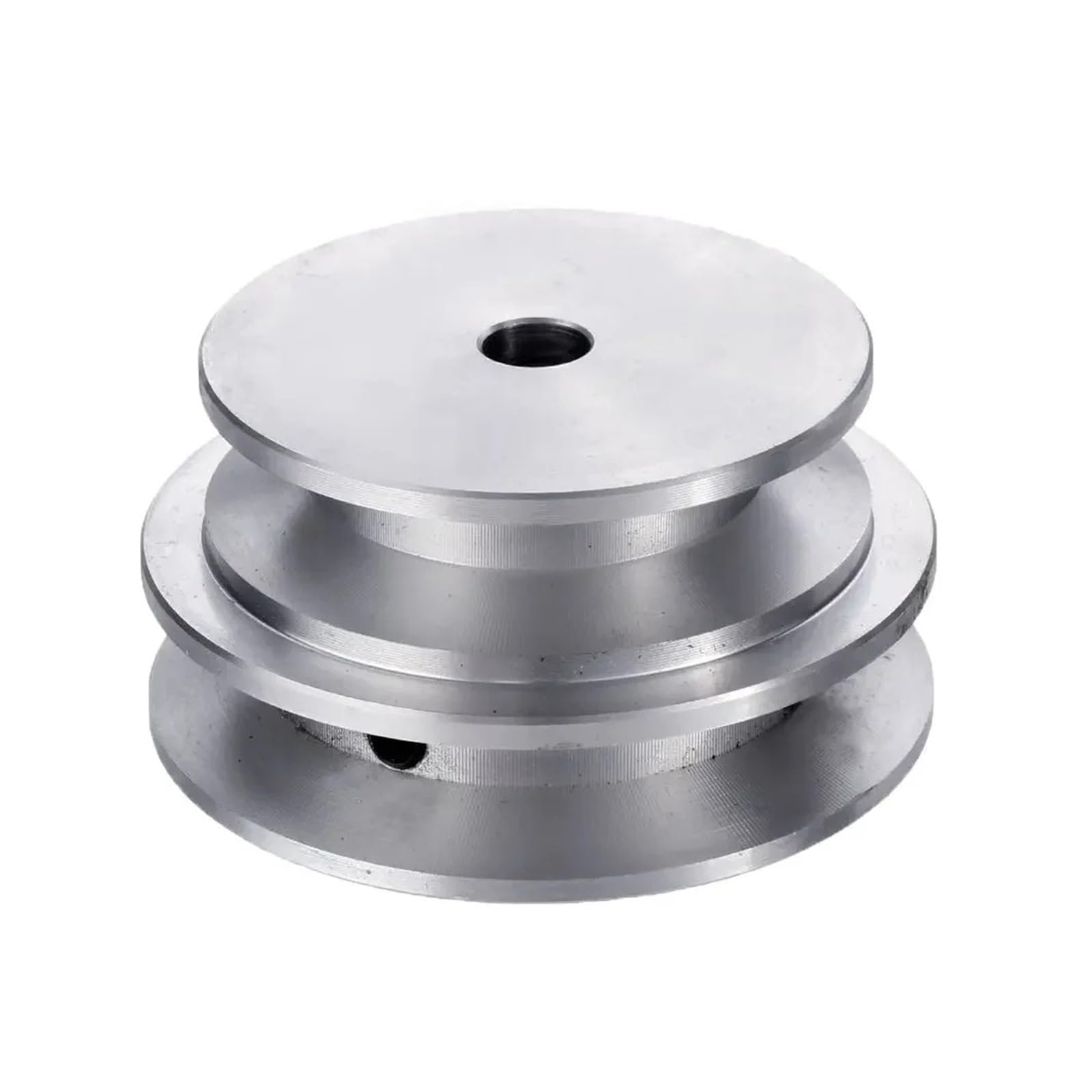 1 rueda de polea de doble ranura de aleación de aluminio.