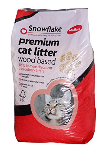 Snowflake Premium Woodbased Cat Litter, 30 Litre