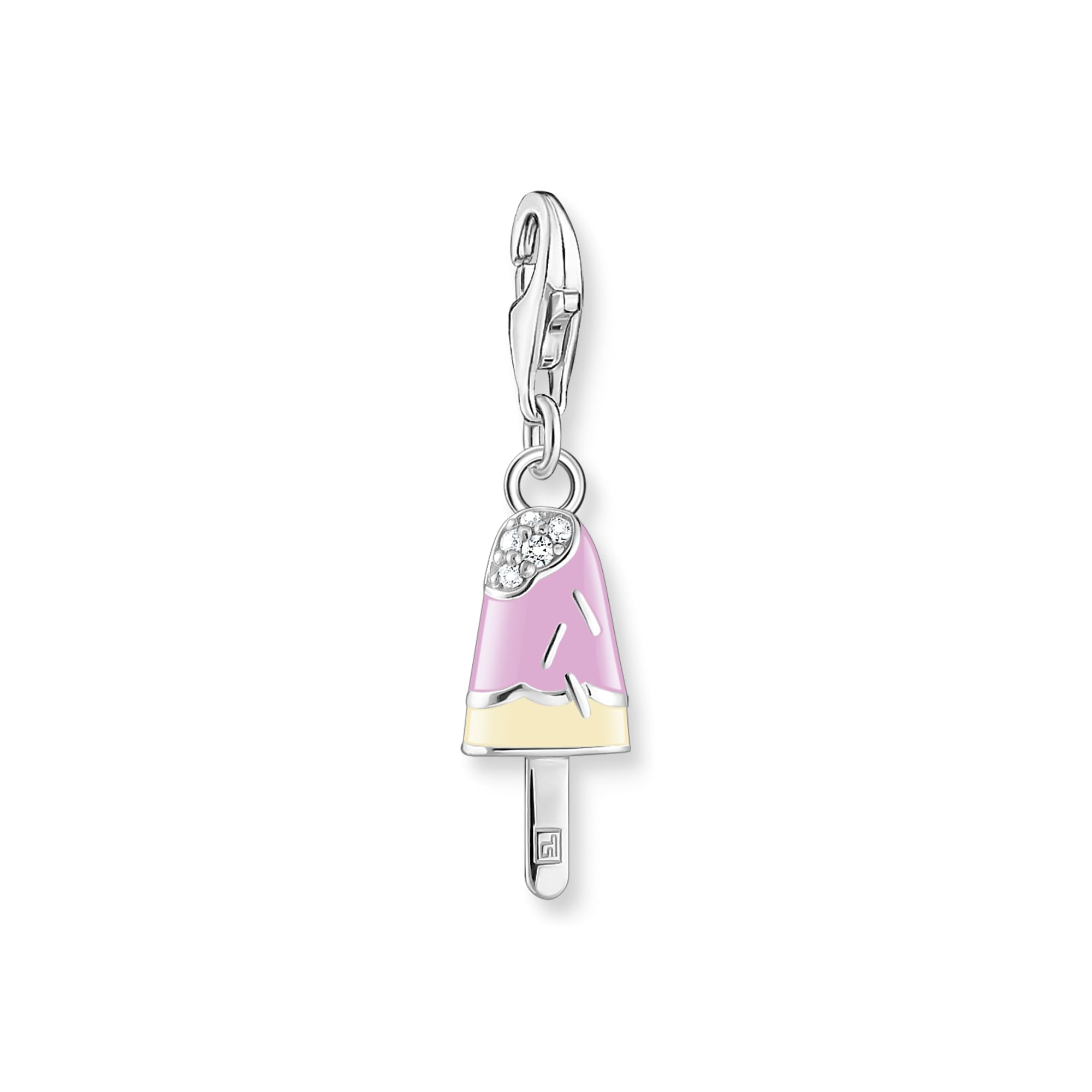 Thomas Sabo Charm Club Charm pendant popsicle with white stones silver Recycled 925 silver, Women, 1999-041-7