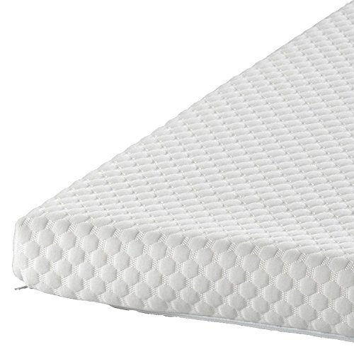 Todocama - Topper viscoelástico - 6cm de viscoelástica - 3D Transpirable - Doble Funda Tejido Strech con Cremallera - Densidad 55 kg/m³ - Cuatro Gomas de sujeción, 90x190cm, Blanco