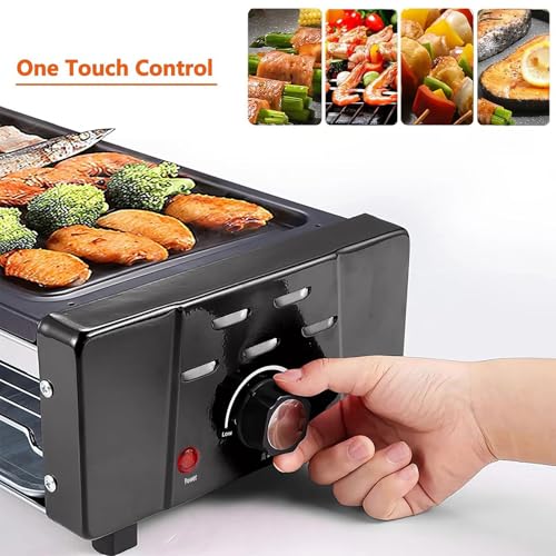 Electric Table Grill | Natural Grill Stone + Dual Non-Stick Plates & 8 Pans | 1500W Stainless Steel | Multi-Function Grilling & Baking Appliance - Image 3