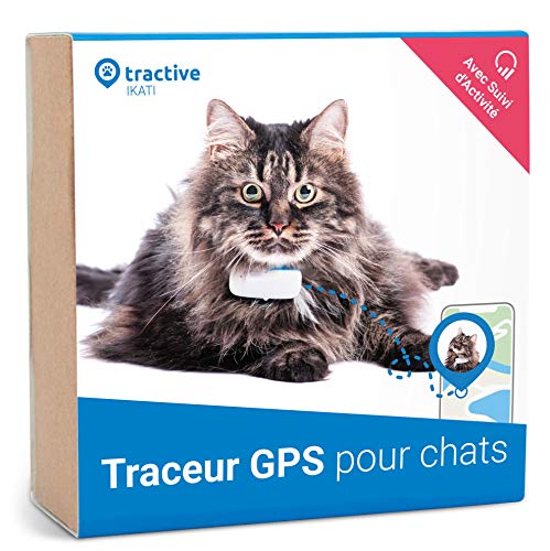 Tractive traceur GPS pour chat, Portée illimitée, Suivi d'activité, Pour tout collier chat, Étanche, Léger (Dernier modèle)