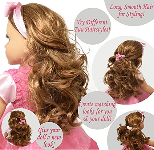 Muñeca Fashion 18 pulgadas con pelo rizado y accesorios miniatura 3