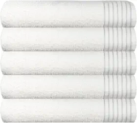 Kit 5 Toalhas de Rosto Grande Extra Macia New Sublime com Alta Absorcao - Brancas