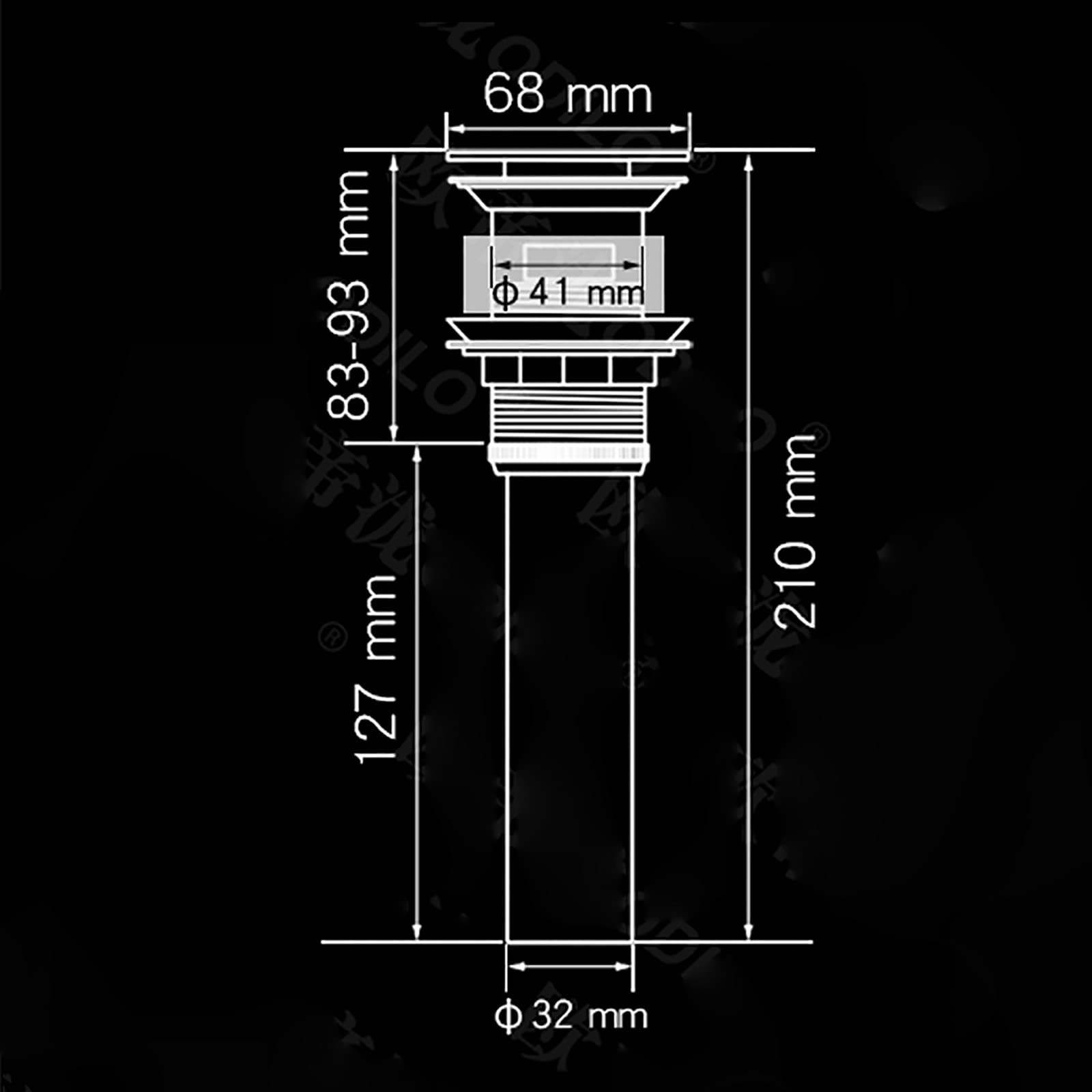 Bonde de Lavabo Pop-up avec Trop-Plein Laiton Clic-clac Bonde de Vidage Lavabo avec Panier Filtre Bonde D'écoulement pour Evier ou Lavabo Ecoulement de Lavabo, Titane Or