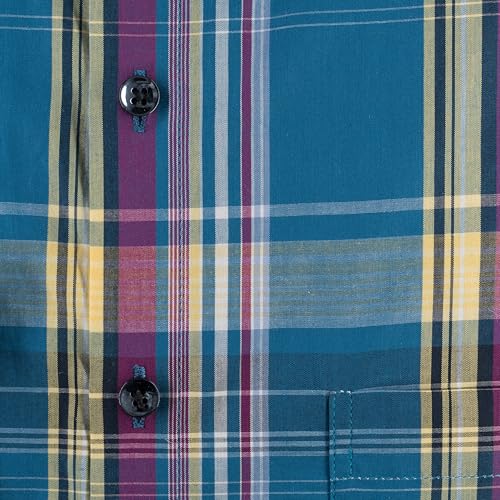 Image of 7-DAYS Men's Premium Check Shirt - 100% Cotton, Tailored Fit (Between Slim & Regular), Full Sleeve, with Pocket - Smart Office & Casual Look