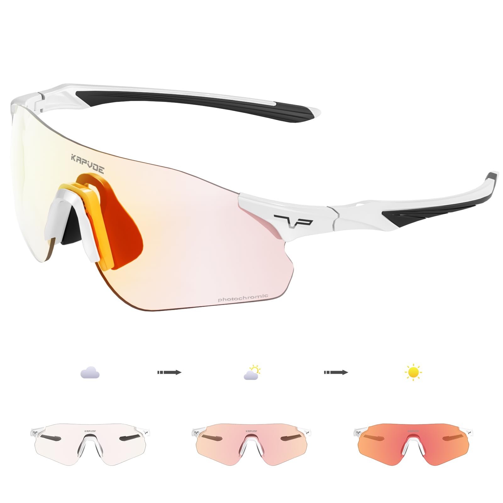 KAPVOE Fotocromáticas Gafas de Ciclismo Mujeres Hombres Gafas Ciclismo MTB Bicicleta Transparente Deportivas Running