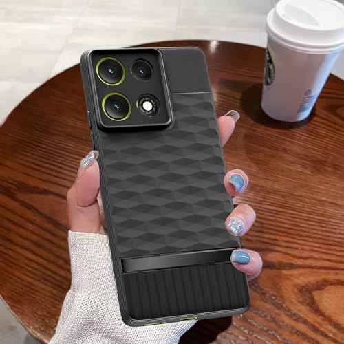 Image of Pikkme Back Cover for Motorola Moto G86 Power 5G Soft Grip 3D Hexa Cube Texture Silicone Bumper Case (Black)