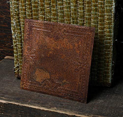 Factory Direct Craft Package of 10 Vintage Inspired Rusty Metal Dots and Shells Embossed Antique Ceiling Tiles for Home Décor Projects (4 Factory Direct Craft Package of 10 Vintage Inspired Rusty Metal Dots and Shells Embossed Antique Ceiling Tiles for Home Décor Projects (4