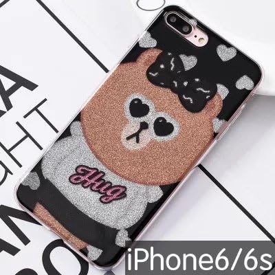 Amazon Co Jp 加貝 可愛いiphoneケース ウサギ 兎 コニー クマ ブラウン チョコちゃん Iphoneケース 4種類展開 即日発送 防落 防衝突 シリコン ソフトケース キラキラかわいい キメ入り ストラップホール付き Lineキャラクター ラインフレンズ Iphonex ブラック