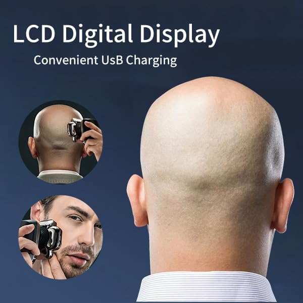 I-clean 9D Head Shavers for Bald Men,New Upgraded 6-in-1 Electric Razor with LED Display,Waterproof Wet/Dry Grooming Kit,Cordless Rechargeable Shaver for Home and Travel - Image 3
