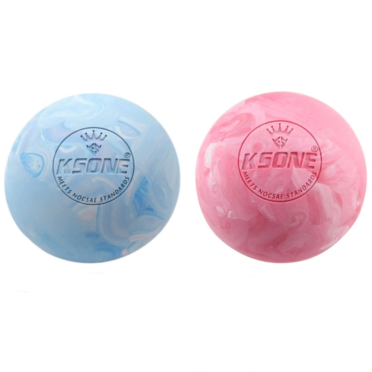 2pcs K-SONE Lacrosse Massage Ball-Portable Fitness Massage Ball -Muscle Massage Roller-Relaxation Soft Massage Ball (Blue+pink)