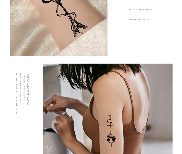 Miniatura 6 de 30 patrones diferentes, calcomanías de tatuaje oscuro, impermeables, duraderas, simulación de tatuaje, unisex, calcomanías temporales (Q)