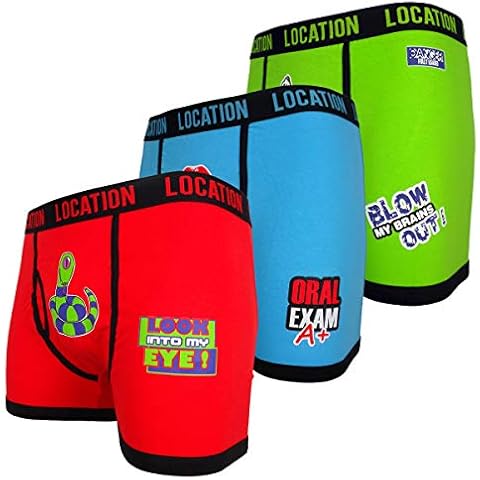 Mens Location Boxers 3 Pack Cotton Trunks Boxer Short Adults Underwear, L, CM7 Cover