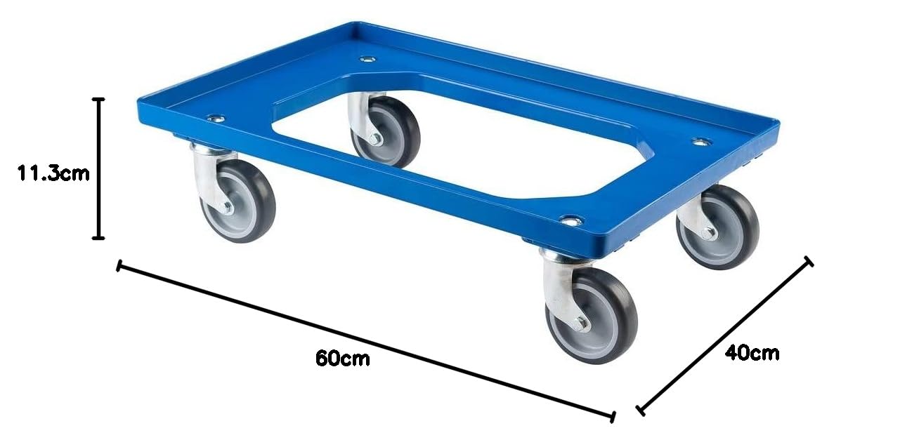 BS ROLLEN 5403557 Carrello da Trasporto per Cassette da 60 X 40 Cm, Portata 250 Kg, Altezza 113 Mm
