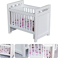 Vista 5 de Mini cuna de casa de muñecas a escala 1:12: cuna de madera para muñeca de bebé para casa de muñecas - Adorables accesorios y muebles para casa