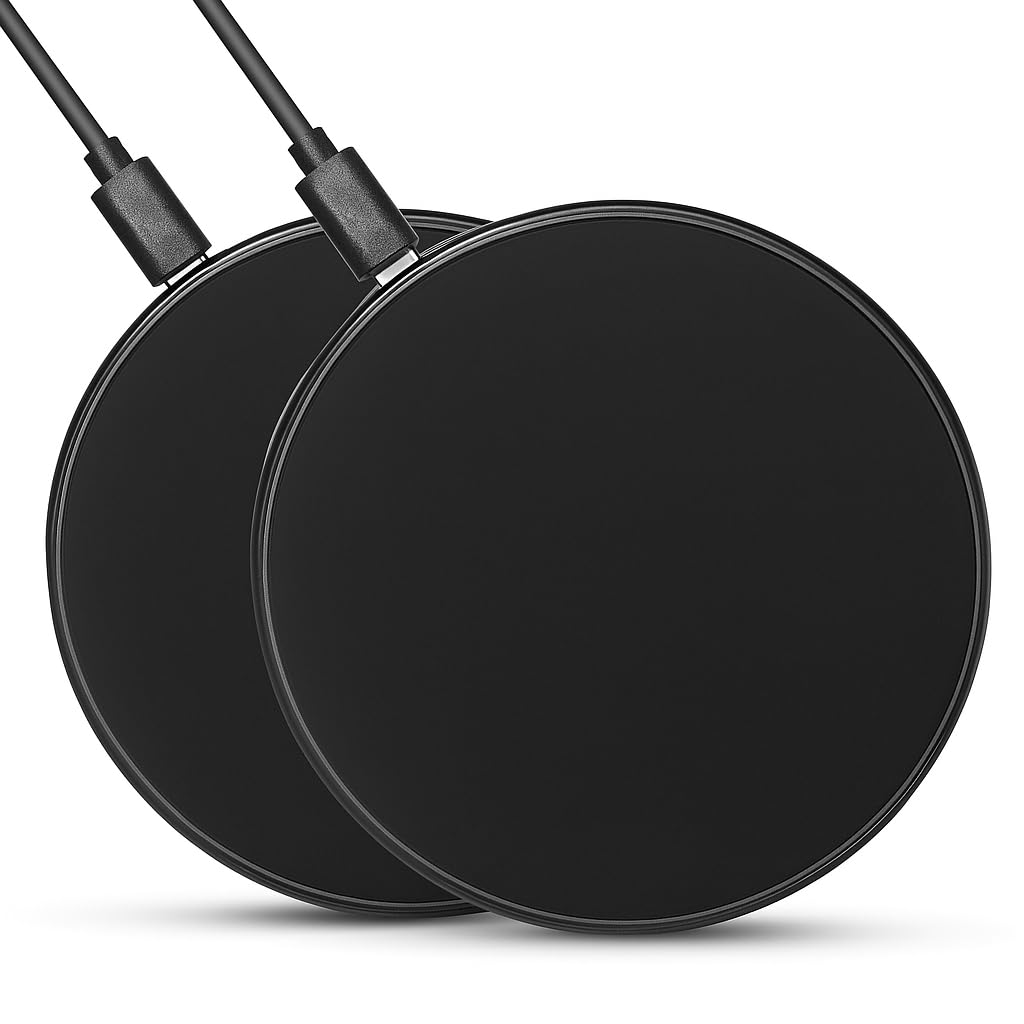 2Pcs Fast Wireless Charger,15W Max Wireless Charging Stand Compatible with iPhone 17/17Plus/17Pro/16/16Plus/16Pro /15/14/13/12/11/X/XR,Samsung Galaxy S25/S24/S23/S22/S21/S20/S10/S9/S8 Note 20 (Black)