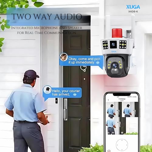 Image of XUGA - Cybernautt X4DB-K 4MP Dual Lens PTZ 4G Sim Wireless Outdoor CCTV Camera Two Side View | 360 | Night Vision | Motion Detection| Siren Alarm| Outdoor | Waterproof | Use Air-tel 4G Sim