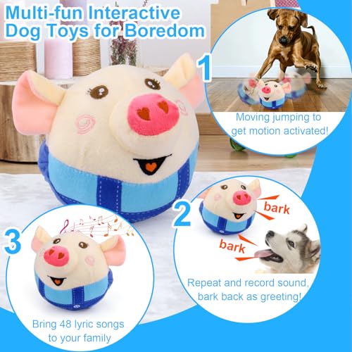 Mity-rain-Dog-Toys-Interactive-Dog-Toys-Ball-for-Pet-Automatic-Rolling-Jumping-Vibrating-Wiggling-Dog-Squeaky-Toys-with-Chewable-Plush-CoverMusic-for-SmallMediumLarge-Dogs-Boredom-Toys