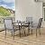 NUU GARDEN Outdoor Patio Dining Set 5 Piece Furniture Set Including Square Outdoor Dining Table with 1.57" Umbrella Hole and 4 Gray Textilene Chairs for Garden, Patio and Poolside Backyards