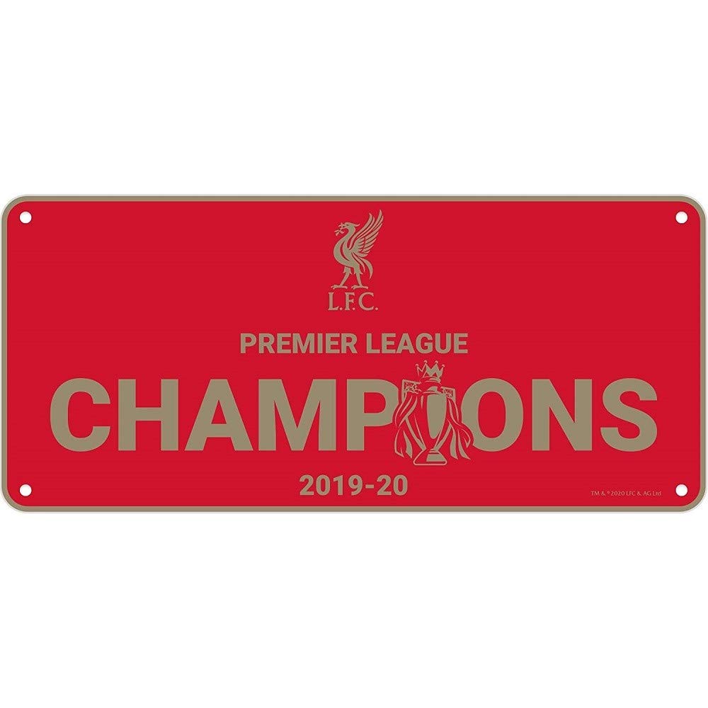 Liverpool F.c. Red/Gold Liverpool Fc Premier League Champions Sign