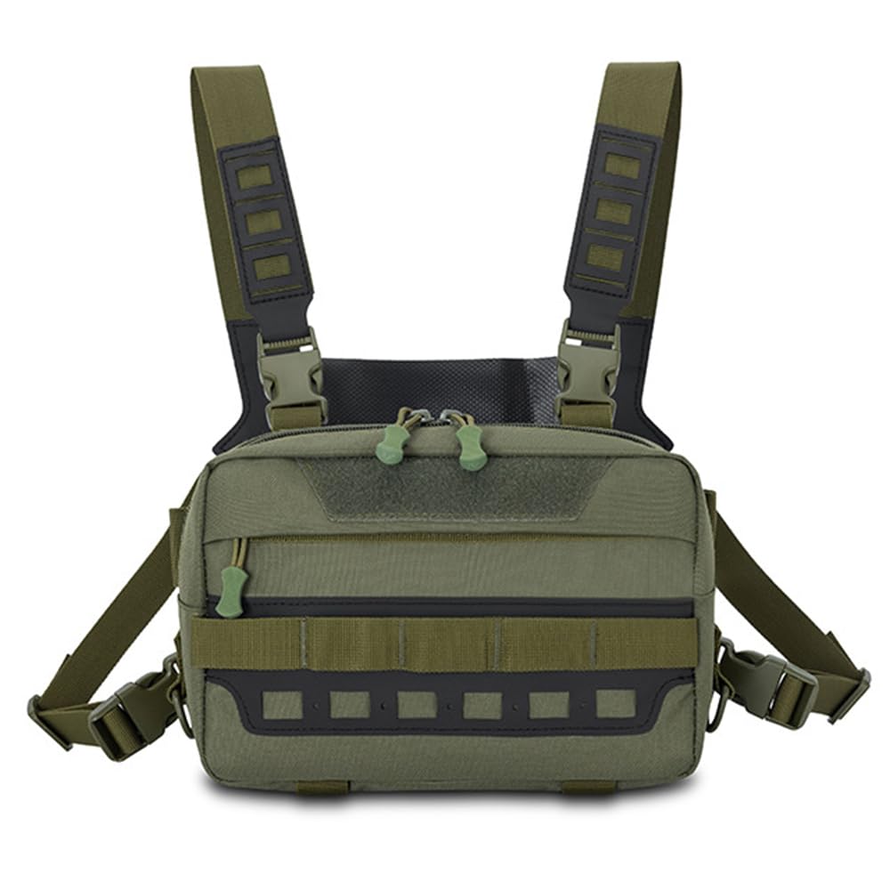 DONGKER Tactical Chest Rig Pack,Waterproof Molle Running Chest Bag Multi-Pocket for Outdoor Hunting Hiking Tactical Climbing Fishing