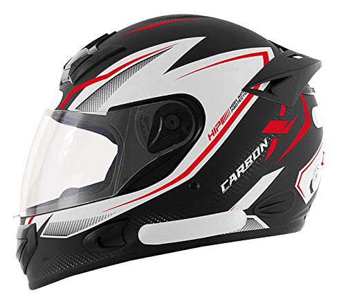 Capacete Moto MX2 Carbon X Preto com vermelho Brilhante 58
