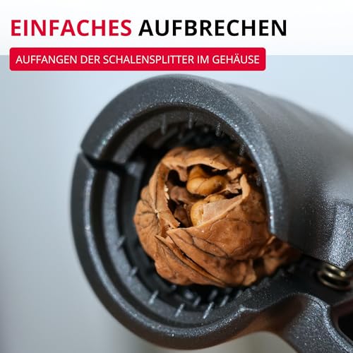 Westmark Nussknacker und Sektzange, extra große Öffnung für Walnüsse, mit Klammer, Aluminium, Westmark Nussprofi, Anthrazit/Rot, 33222270 – Ansicht 4