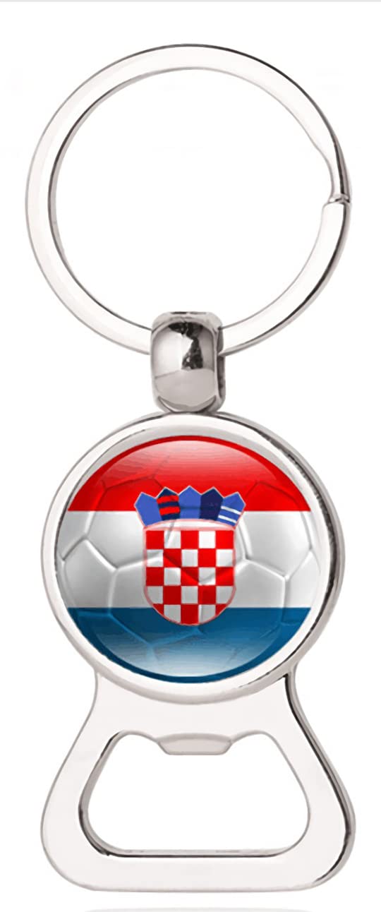 Croatian Flag KeyChain,Croatia Flag Beer Bottle Opener KeyChain for Dad Papa Husband Birthday Anniversary Father's Day Gifts(Croatia)