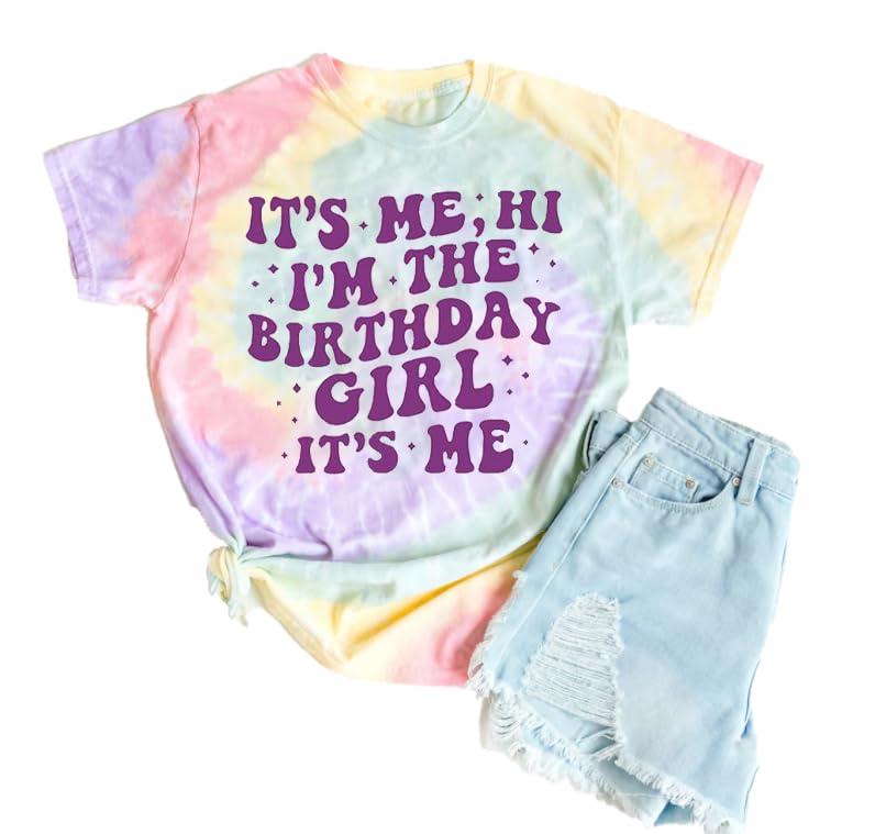Birthday Girls Shirt It's Me Hi I'm The Birthday Girl It's Me Graphic Tee Kids Bday Party Outfit 5-12 Years