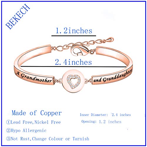 BEKECH Grandma Granddaughter Gifts The Love Between A Grandmother and Granddaughter Is Forever Bracelet Matching Bracelet2