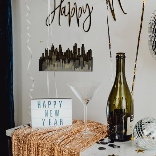 FINGERINSPIRE 6 peças de estêncil de horizonte de cidade em camadas, 29,7 x 21 cm, reutilizável, pad