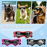 Fohuanky Hundebrille für kleine und mittelgroße Rassen, verstellbare Haustier-Sonnenbrille mit UV-Schutz, Hundebrille für Reisen, Wandern, Outdoor-Spaß (Schwarz, S)