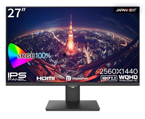 WQHD(2560x1440)　モニター本体　２７インチ JAPANNEXT 27インチ WQHD(2560x1440)解像度 IPSパネル搭載 165Hz
