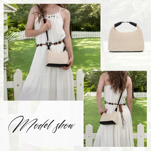 Fecialy Straw Bag for Women Small Raffia Purses Summer Beach Crossbody Bag Vacation Straw Woven Handbag 20253