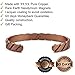 Pure Copper Twisted Magnetic Cuff Bracelet for Men, with 8 Magnets 3500 Gauss