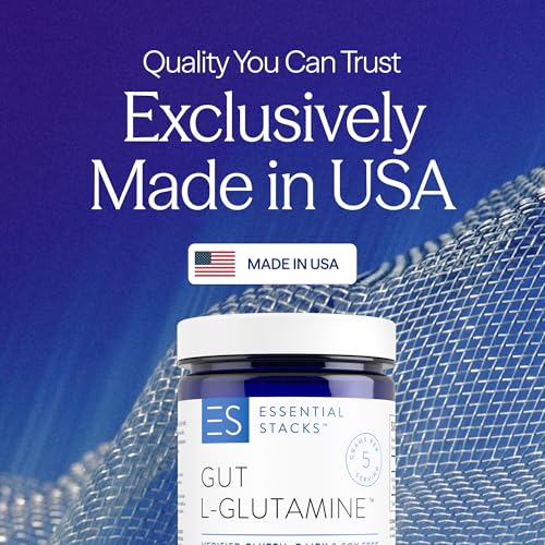 image for Essential Stacks Gut L-Glutamine Powder - Exclusively Made in USA - Pu