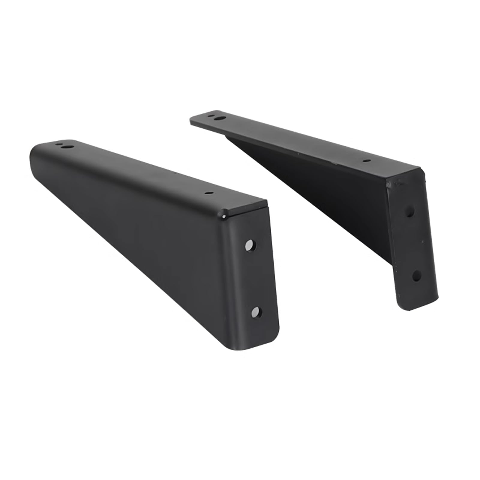 Soportes de pared resistentes en forma de L, soportes flotantes de metal para soportes de TV, escritorios, armarios y encimeras, acabado negro, 320 mm, incluye tornillos para una fácil instalación