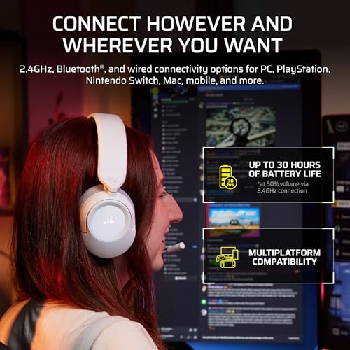 Corsair HS35 v3 Wireless Gaming Headset with Mic – White - image 4