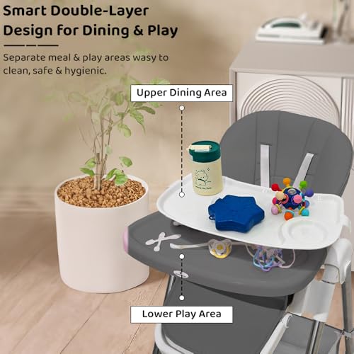 Image of StarAndDaisy Galaxy Star High Chair for Baby 6 Months to 5 Years / 6 in 1 Baby Feeding Chair with 7 Level Height Adjustment / 3 Mode Seat Adjustment /Baby High Chair with One Click Fold